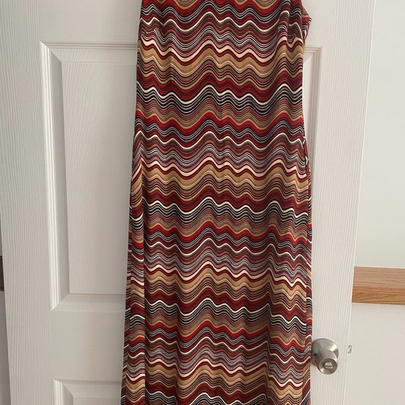 David Meister Wavy Stripes Cap Sleeve Midi Dress - size 8 - Picture 2 of 7